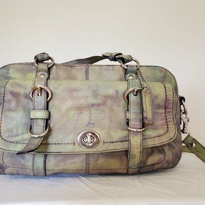 Coach Leather bag Crossbody Camo purse dyed green purple brown blue gray unisex
